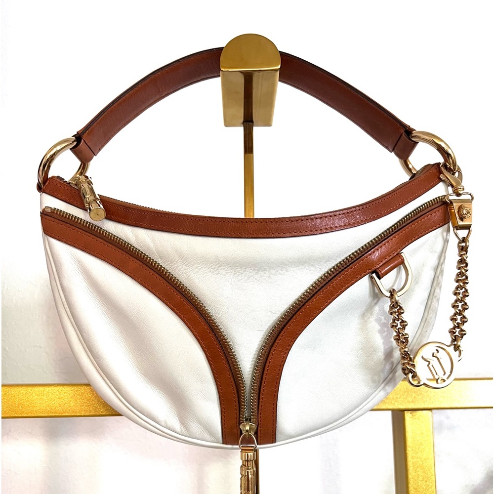 VERSACE Repeat Leather Shoulder Bag